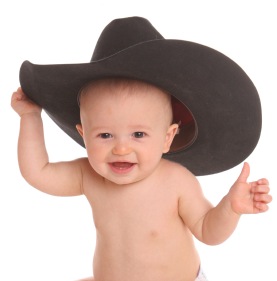 Baby cowboy hat thumbs