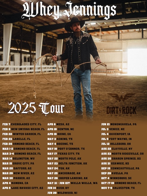 👀 Whey Jennings Launches Nationwide 2025 Tour In Florida